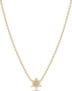 Zoë Chicco 14K Yellow Gold Diamond Star of David Pendant Necklace