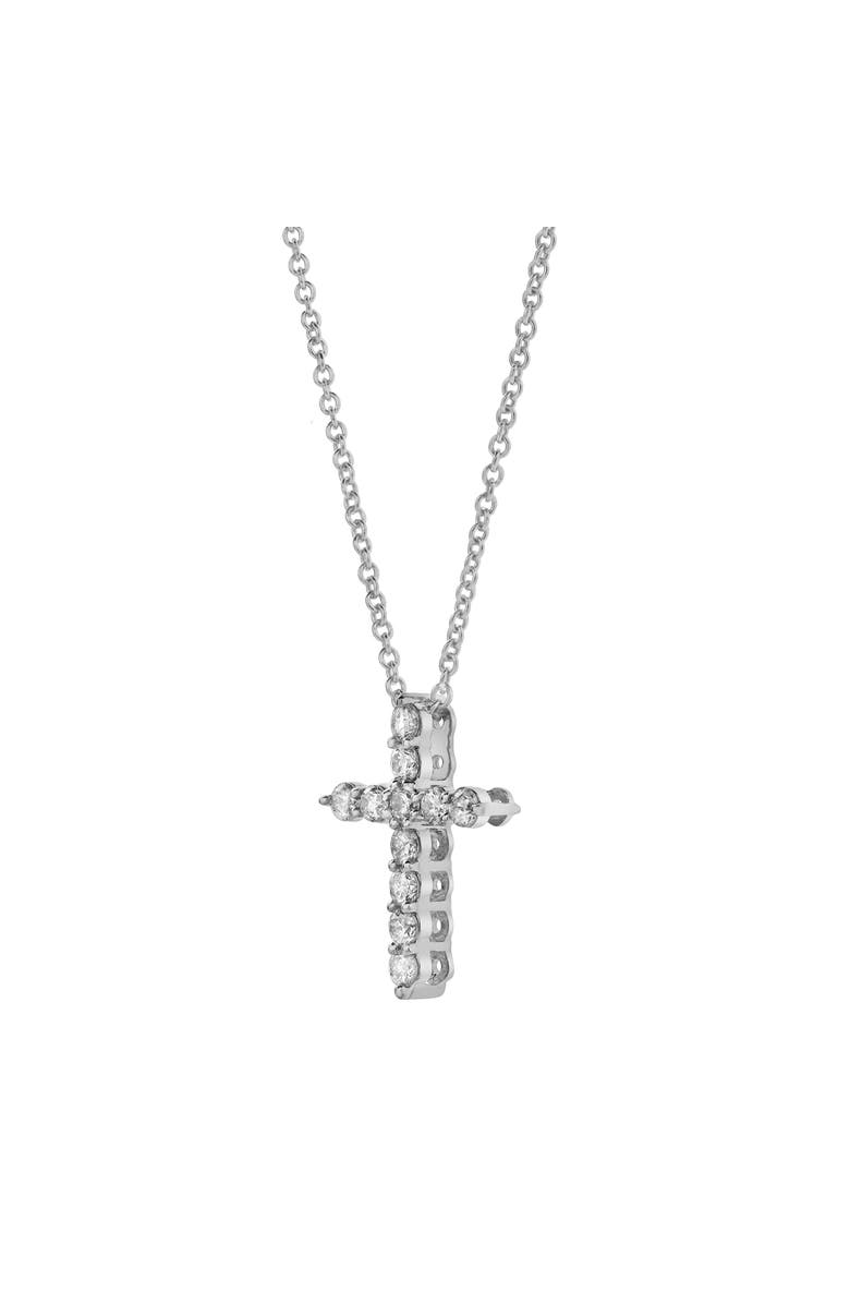 LuvMyJewelry Divine 10K Gold Cross Diamond Pendant - 0.25 Ctw, Alternate, color, 10K White Gold