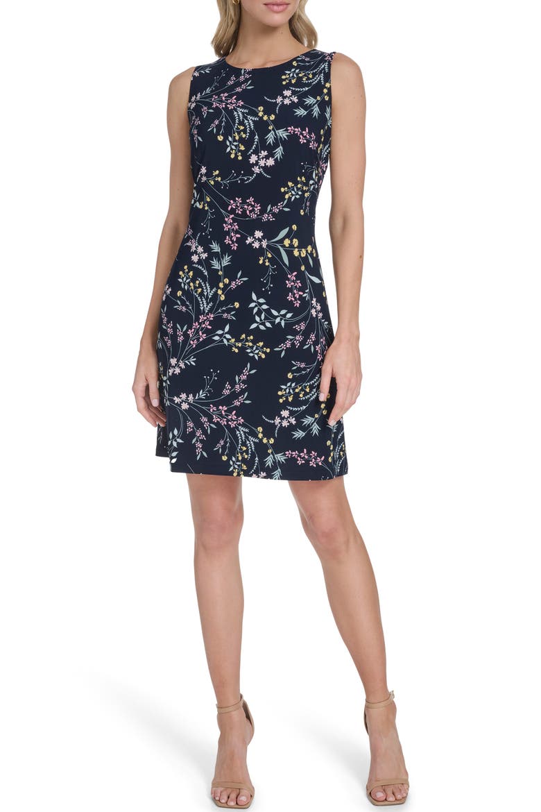 Jersey Sheath Dress, Main, color, SKY CAPTAIN/ BALLERINA PINK