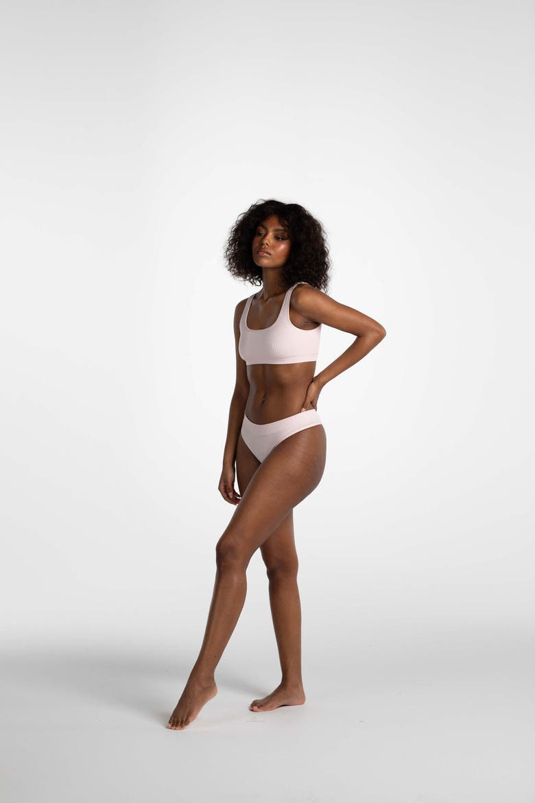Low Hide Ribbed Thong, Main, color, Studio Pink