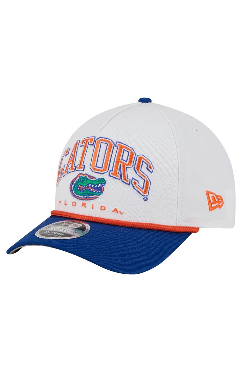 New Era Men's New Era White/Royal Florida Gators Arch Two-Tone Rope 9FORTY A-Frame M-Crown Adjustable Hat, Main, color, 