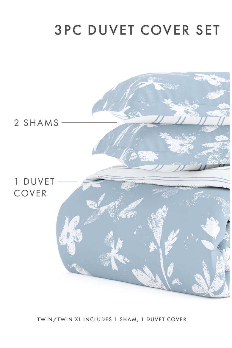 IENJOY HOME Premium Ultra Soft Country Home Pattern 3-Piece Reversible Duvet Cover Set, Alternate, color, LIGHT BLUE