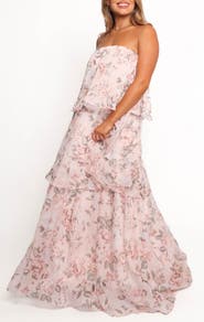 Petal & Pup Bloom Tiered Strapless Maxi Dress