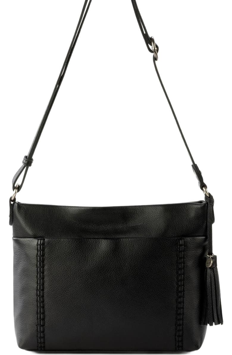 The Sak Melrose Crossbody Leather Bag, Alternate, color, Black