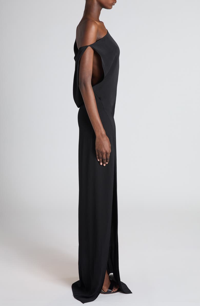 TOM FORD One Shoulder Crepe Cady Gown, Alternate, color, Black