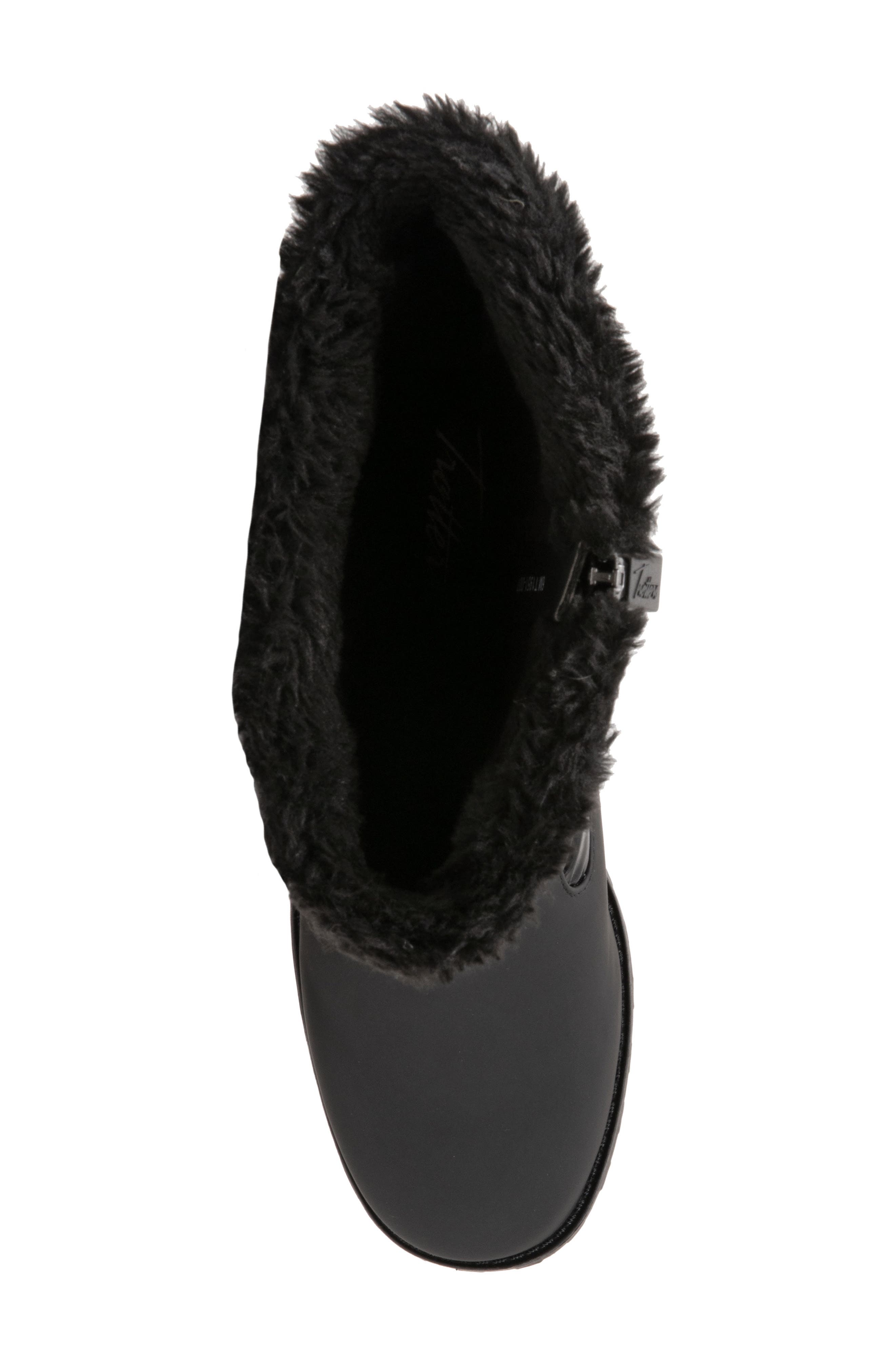 Benji Weatherproof Faux Fur Boot, Alternate, color, BLACK RUBBER/ POLYESTER