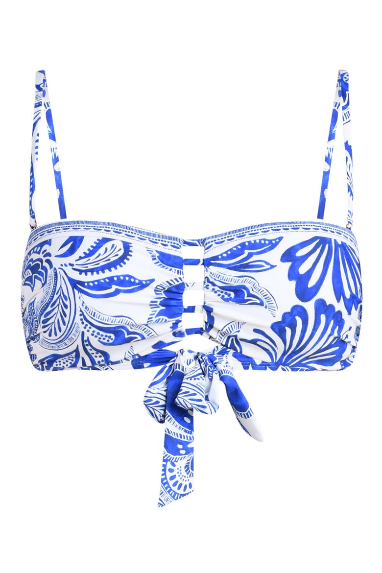 Botanical Brocade Cutout Bikini Top, Alternate, color, LAPIS