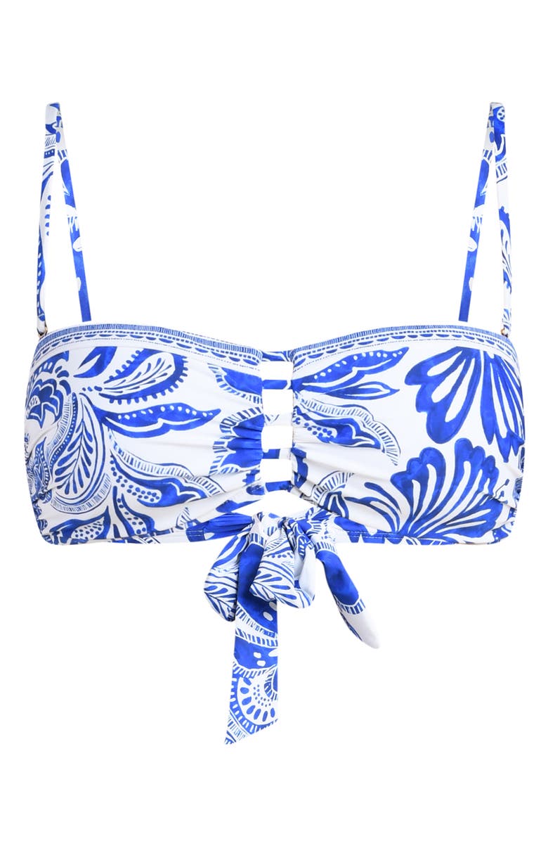 La Blanca Botanical Brocade Cutout Bikini Top, Alternate, color, Lapis