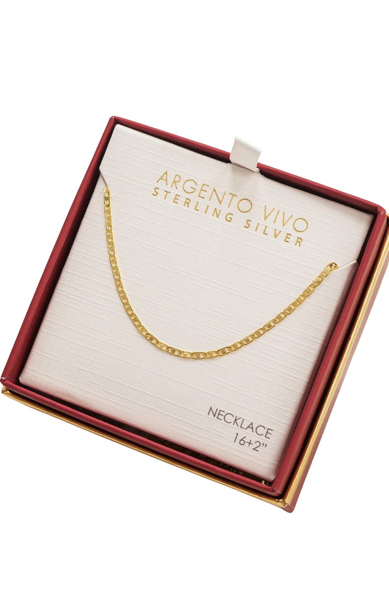 Argento Vivo Sterling Silver Flat Cable Chain Necklace, Alternate, color, Gold
