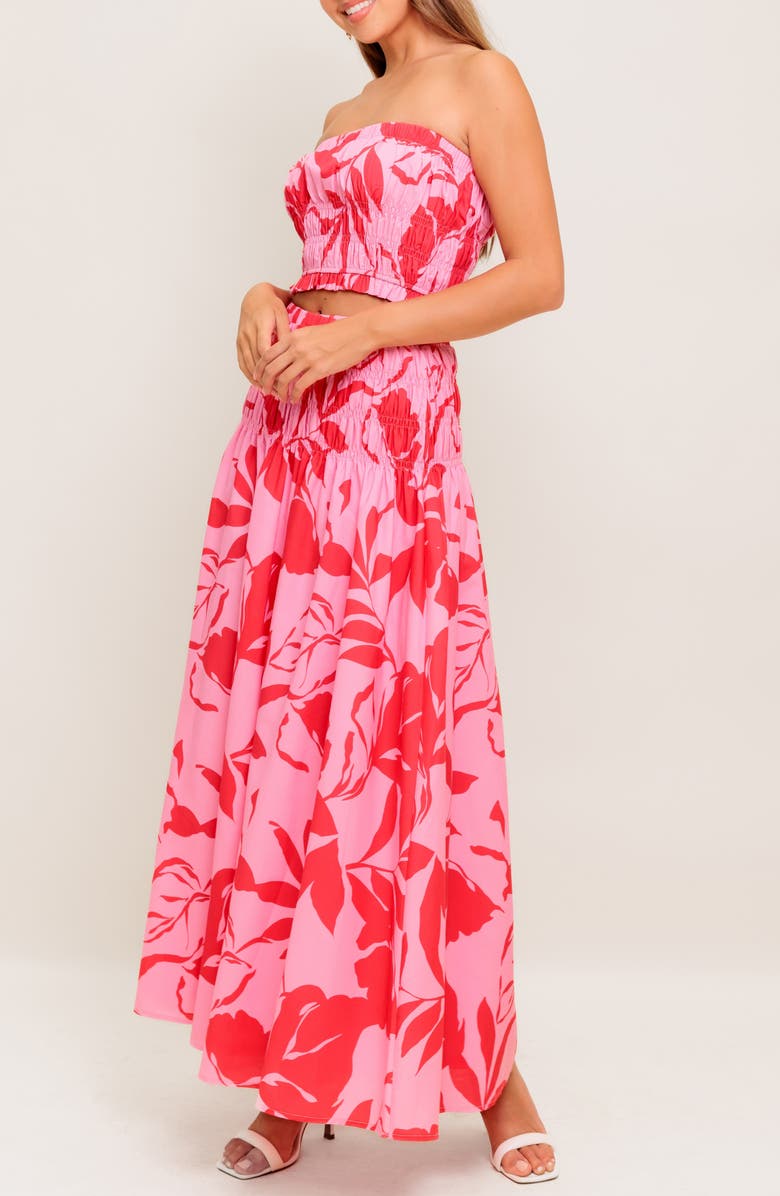 FLYING TOMATO Print Tube Top & Maxi Skirt Set, Alternate, color, 