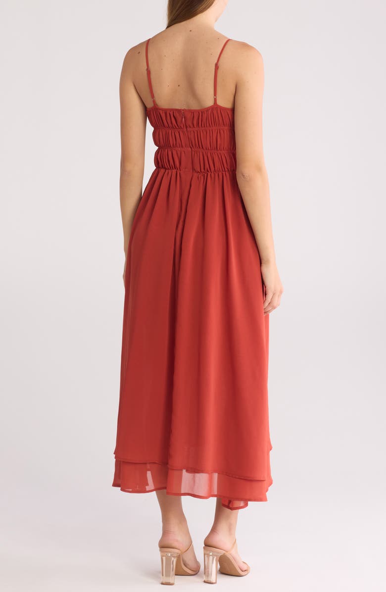 WISHLIST Mesh Tiered Midi Dress, Alternate, color, Rust