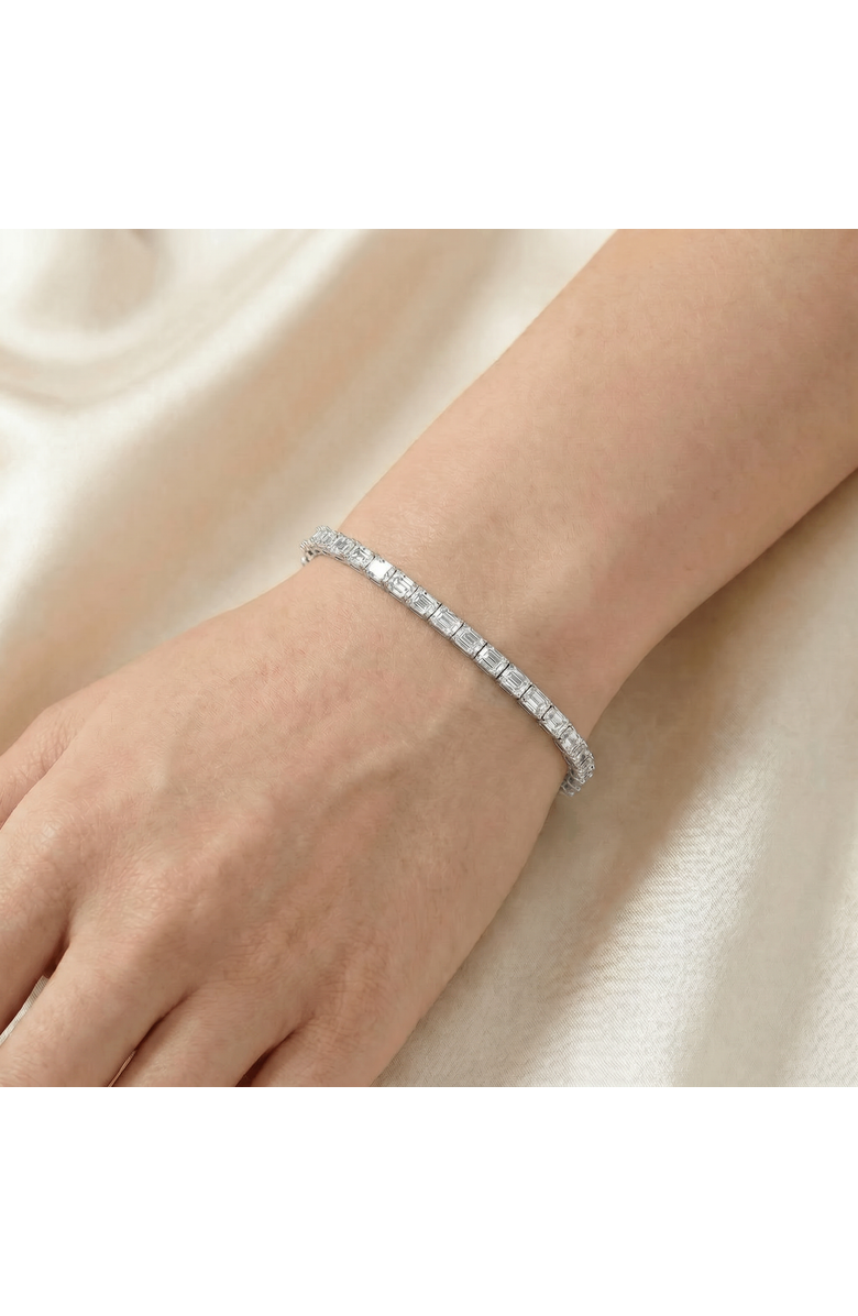 Bliss Diamond Certified 12.25Ct Emerald Cut Diamond Tennis Bracelet Gold Lab Grown, Alternate, color, 14K White Gold