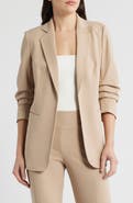 Anne Klein Scrunch Sleeve Open Front Jacket