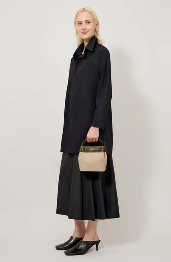 Mulberry Mini Islington Woven Raffia & Leather Bucket Bag