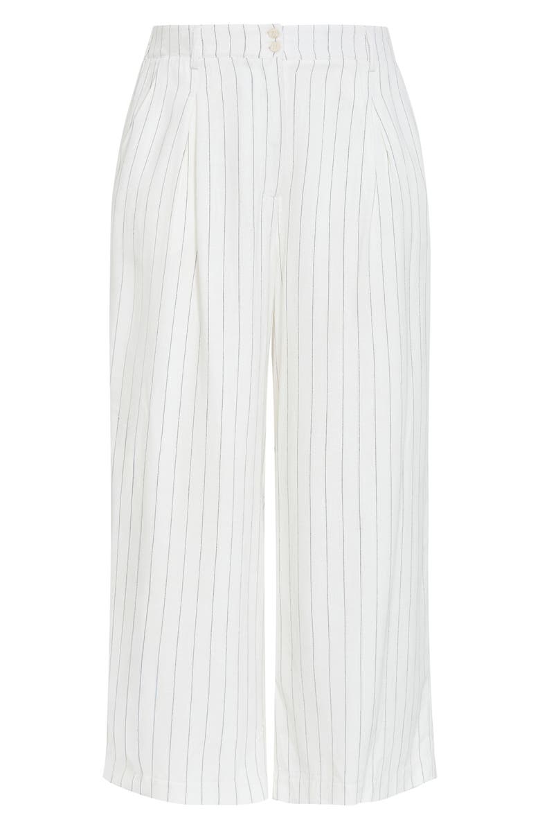 City Chic Eva Stripe Wide Leg Pants, Alternate, color, Ivory/ Black