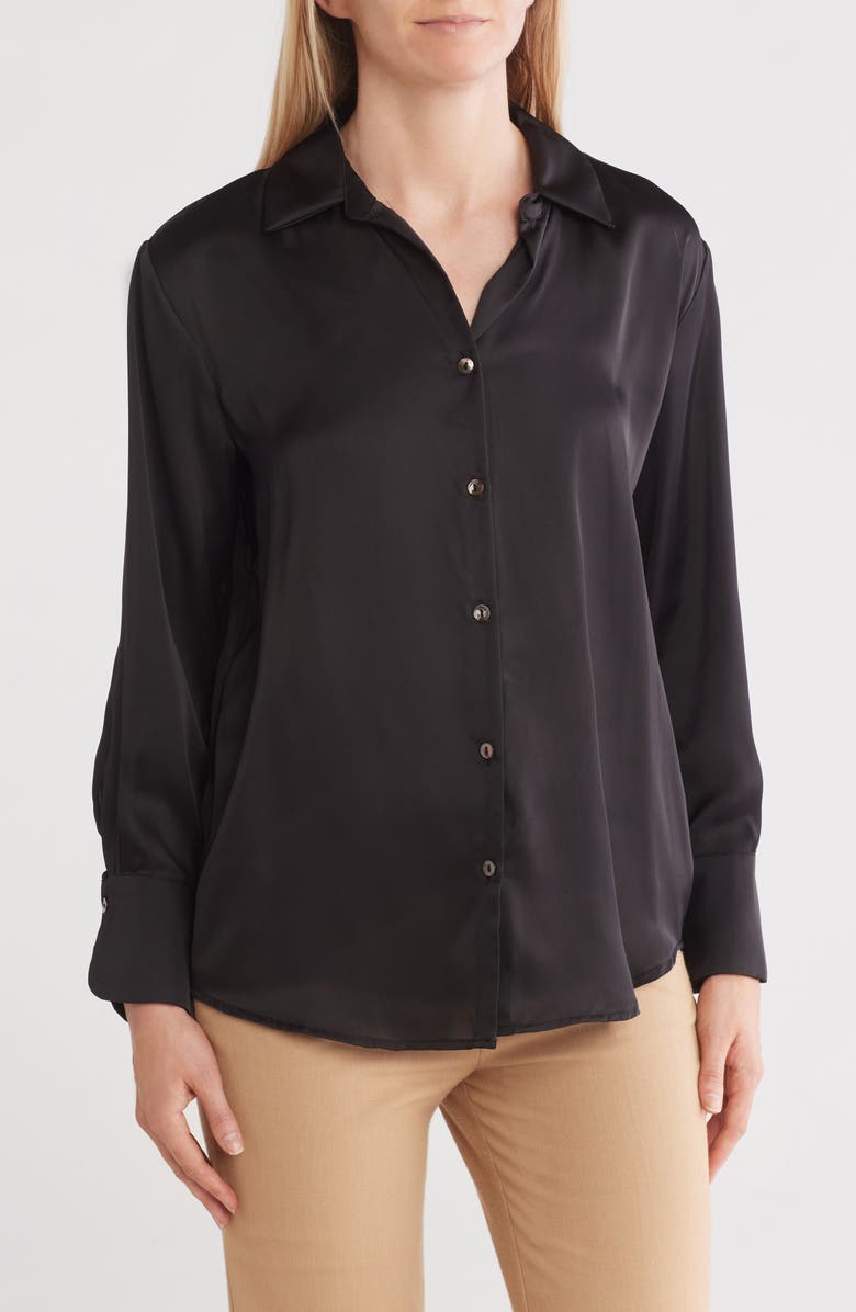 T Tahari Collared Button-Up Shirt, Main, color,