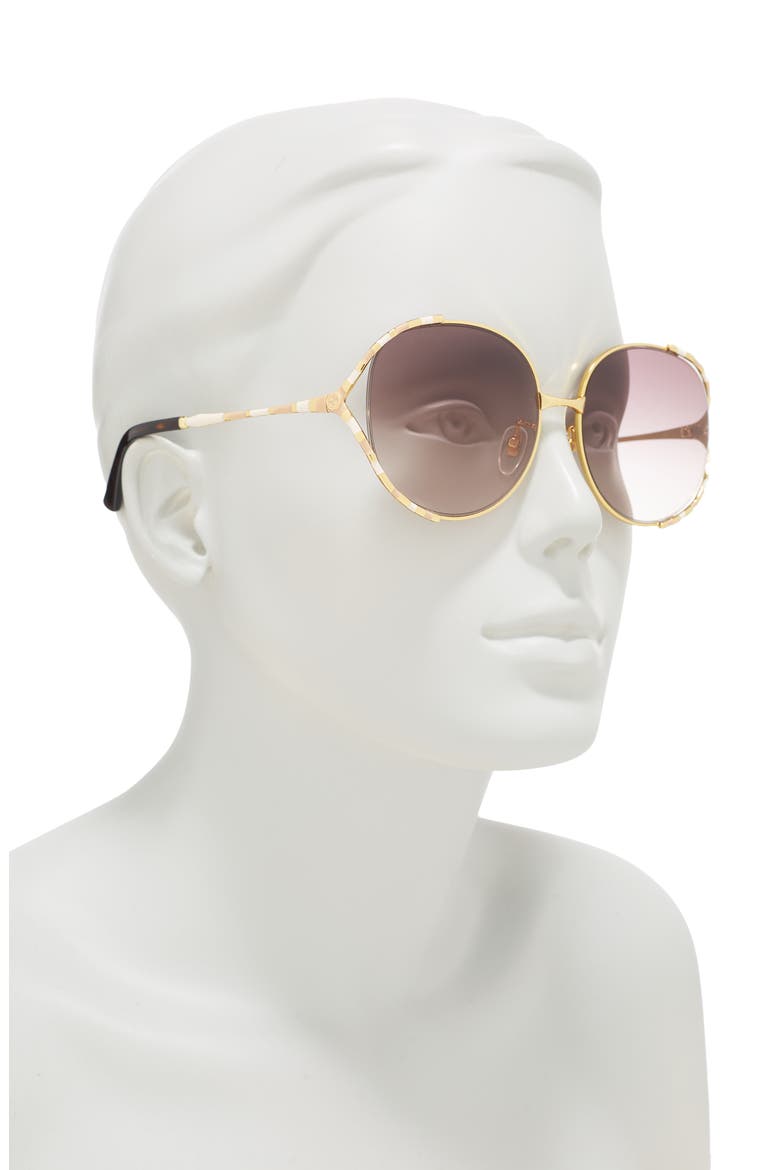 59mm Round Sunglasses, Alternate, color, IVORY/ BEIGE