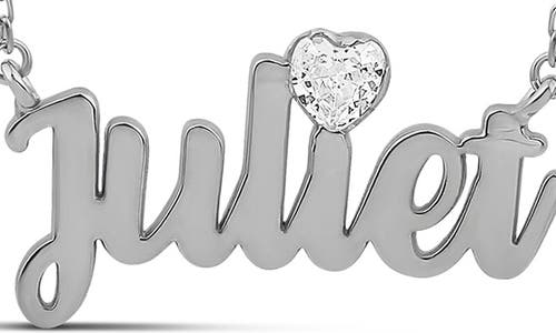 Shymi Name & Floating Heart Pendant Necklace In Gray