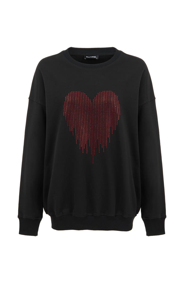 Nocturne Rhinestone Embroidered Oversized Sweatshirt, Alternate, color, 