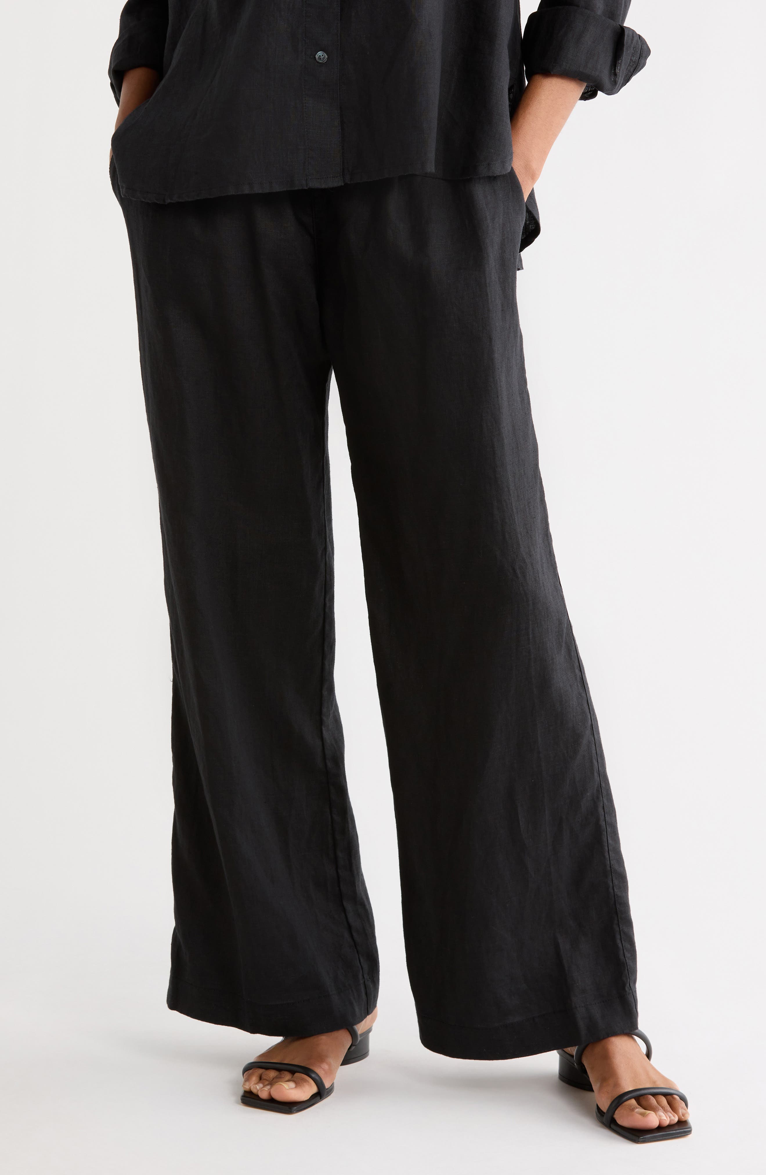 James Perse Linen Wide Leg Pants