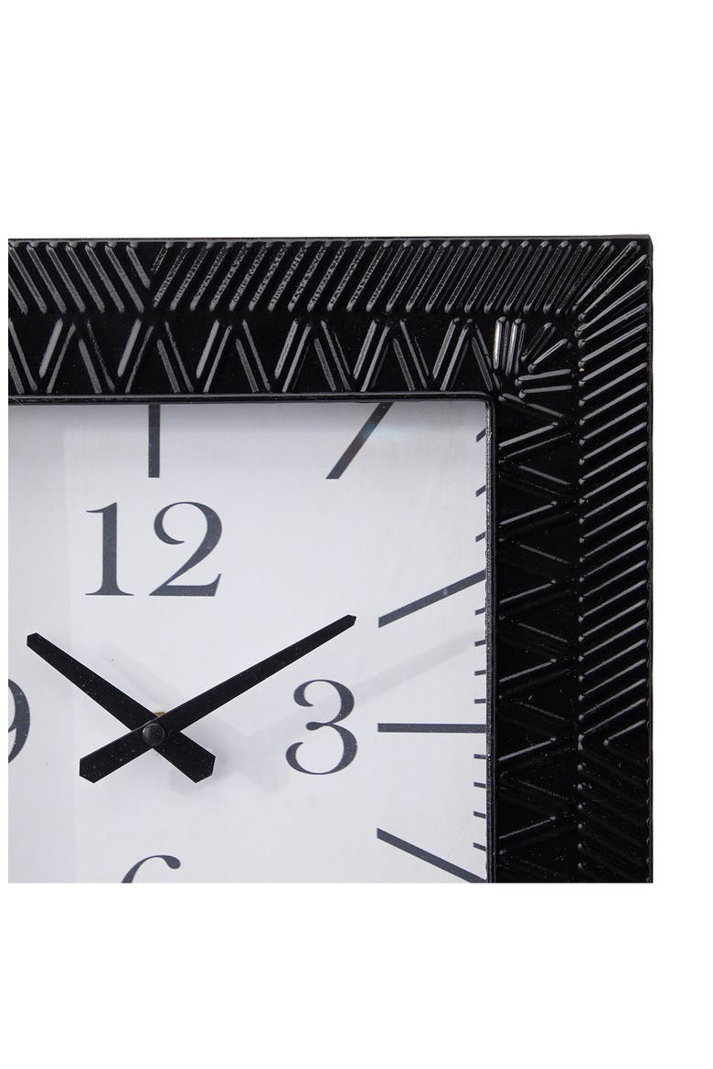 Black Metal Modern Wall Clock, Alternate, color, BLACK