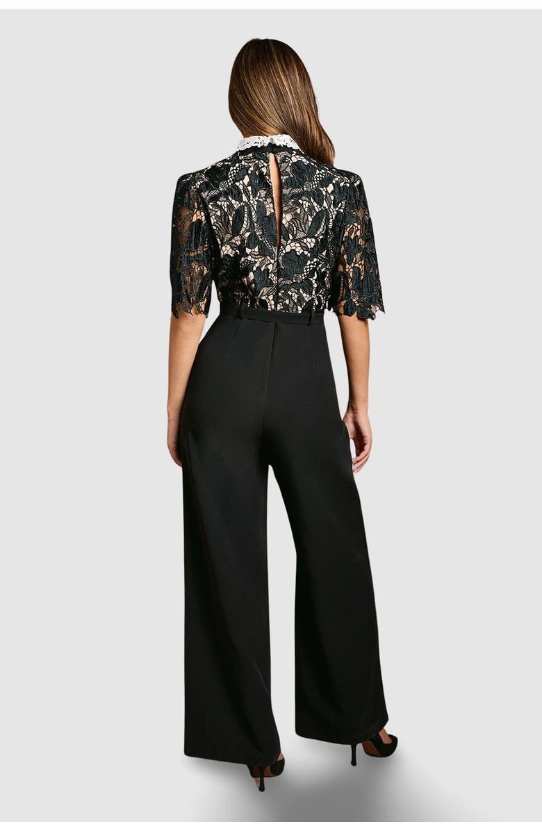 Coast Lace Shirt Short Sleeve Jumpsuit, Alternate, color, Mono