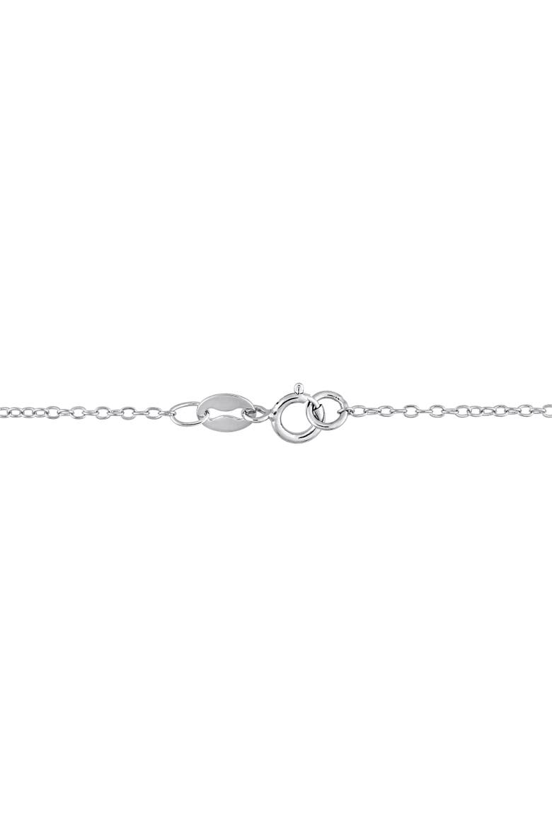 Moissanite Heart Halo Station Necklace, Alternate, color, Sterling Silver