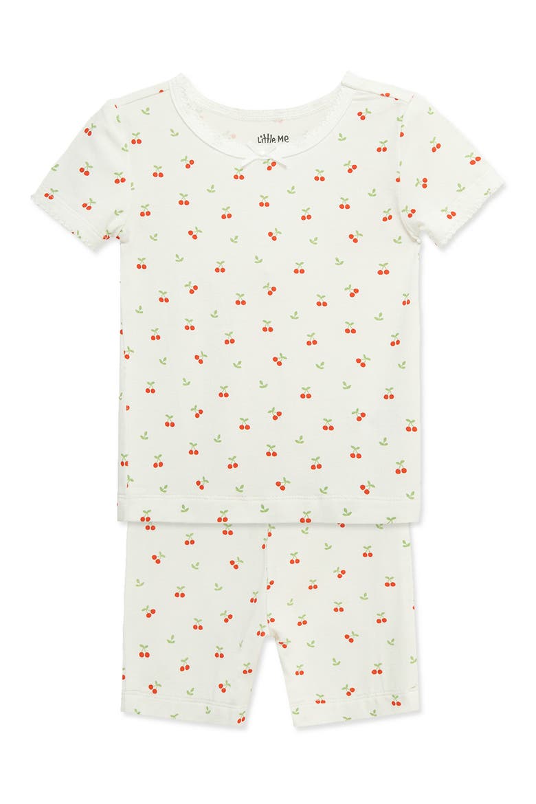 Kids' Cherry 4-Piece Pajamas Set, Alternate, color, PEACH