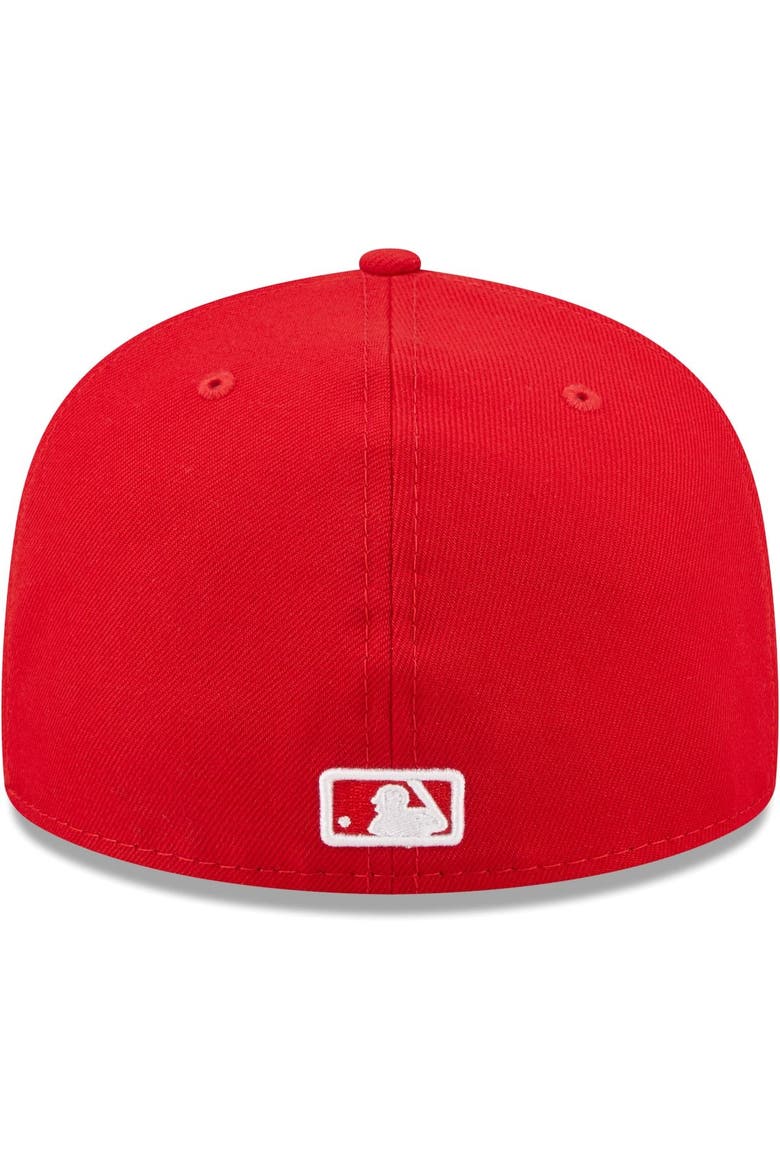 Men's New Era Red Washington Nationals White Logo 59FIFTY Fitted Hat, Alternate, color, Red
