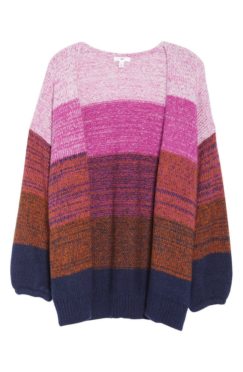 BP. Blouson Sleeve Ombré Cardigan, Alternate, color, 