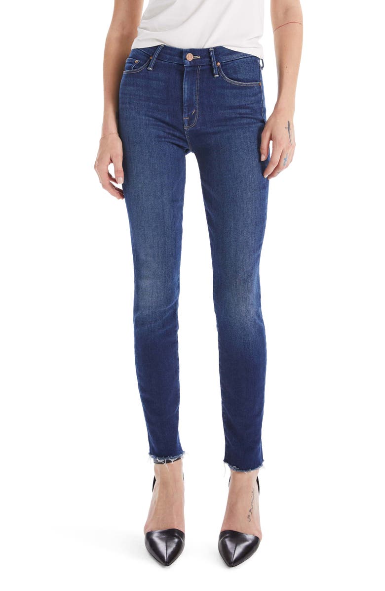 MOTHER The Looker Fray Hem Ankle Skinny Jeans, Main, color,