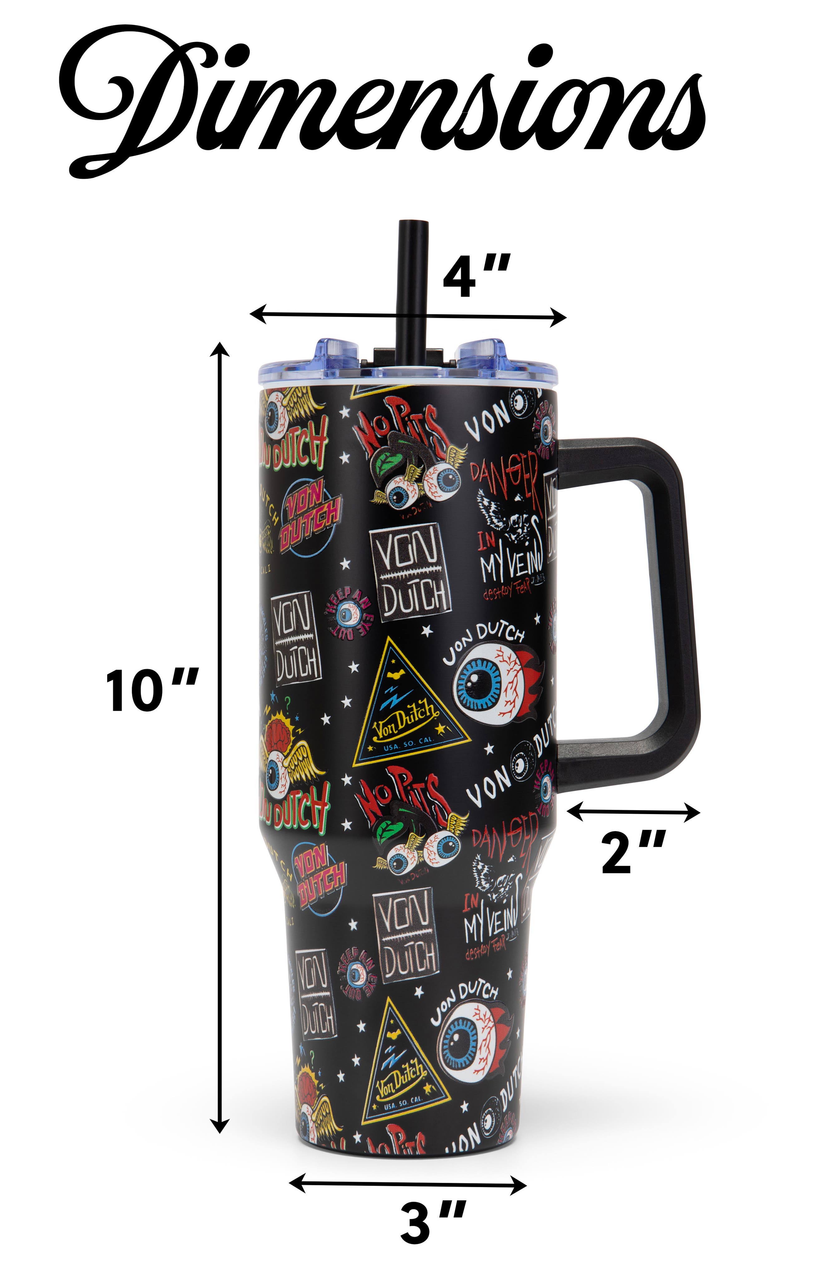 Von Dutch 40oz Double Walled Insulated Stainless Steel Tumbler