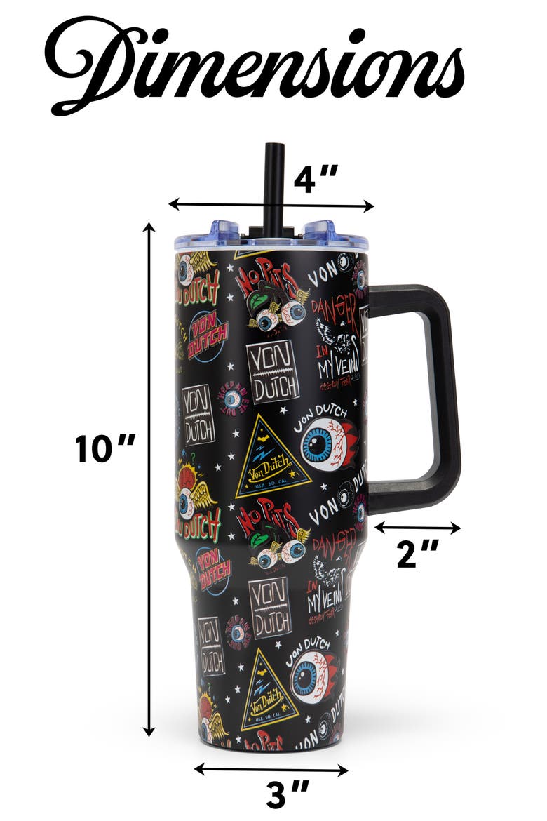 40oz Double Walled Insulated Stainless Steel Tumbler, Alternate, color, Black Jax