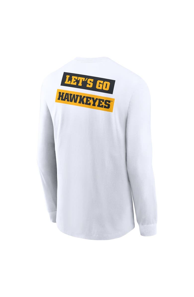 Nike Men's Nike White Iowa Hawkeyes Two-Hit Classic Location Long Sleeve T-Shirt, Alternate, color, White