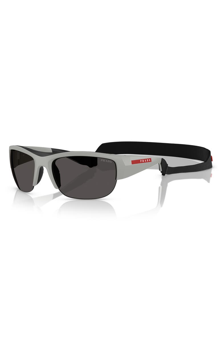 Prada Linea Rossa 69mm Pillow Sunglasses, Alternate, color, Dark Grey