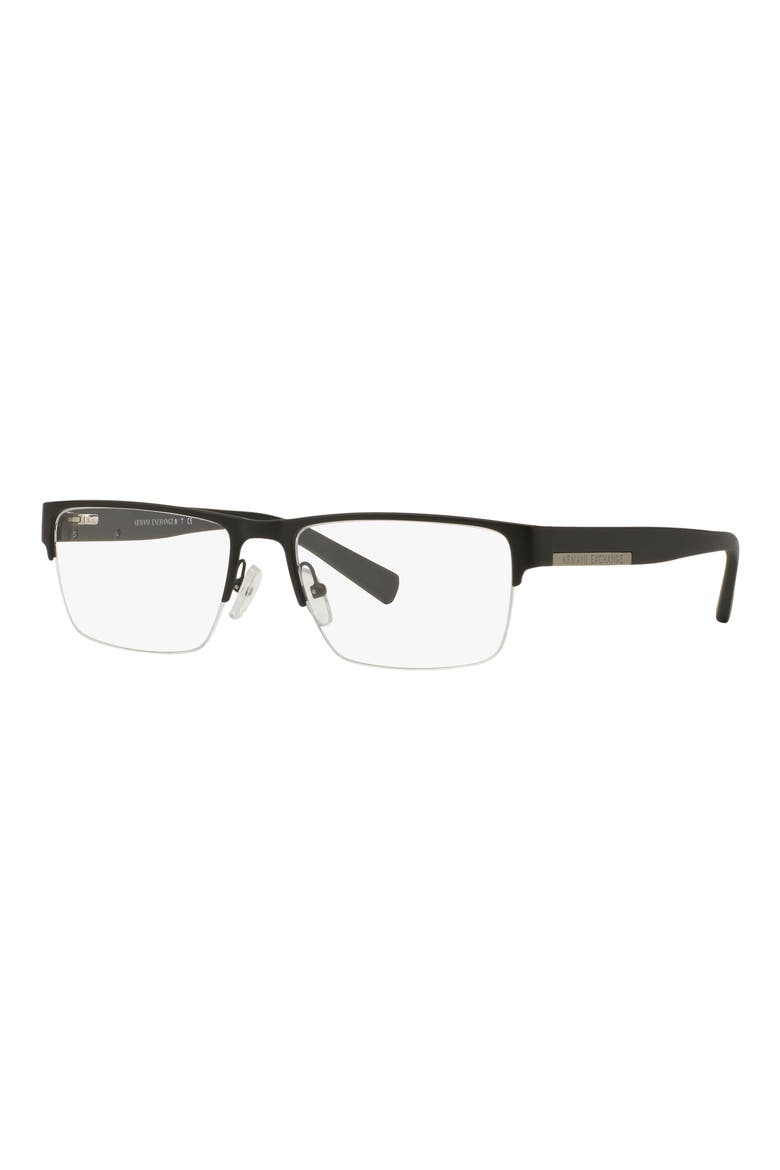 54mm Semirimless Rectangular Optical Glasses, Alternate, color, MATTE BLACK