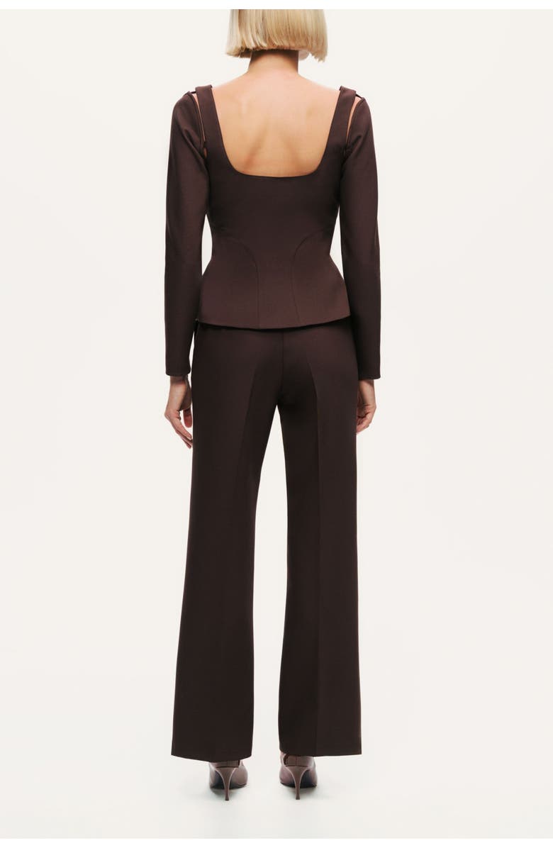 Nocturne Cut-Out Sweetheart Corset Top, Alternate, color, Dark Brown