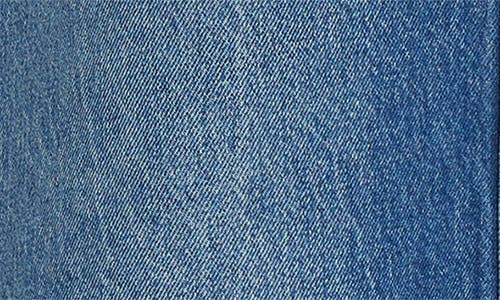 Alexander Wang Raw Cut Waist Low Rise Denim A-line Skirt In Blue