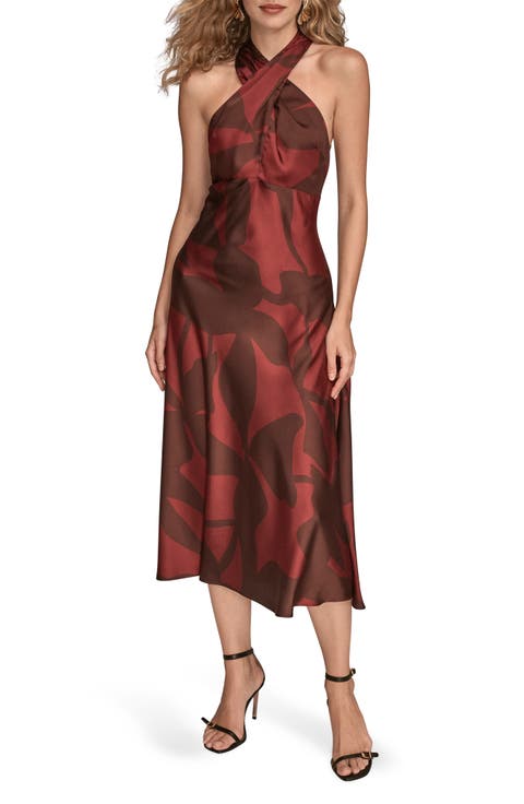 Poly Print Sleeveless Gown