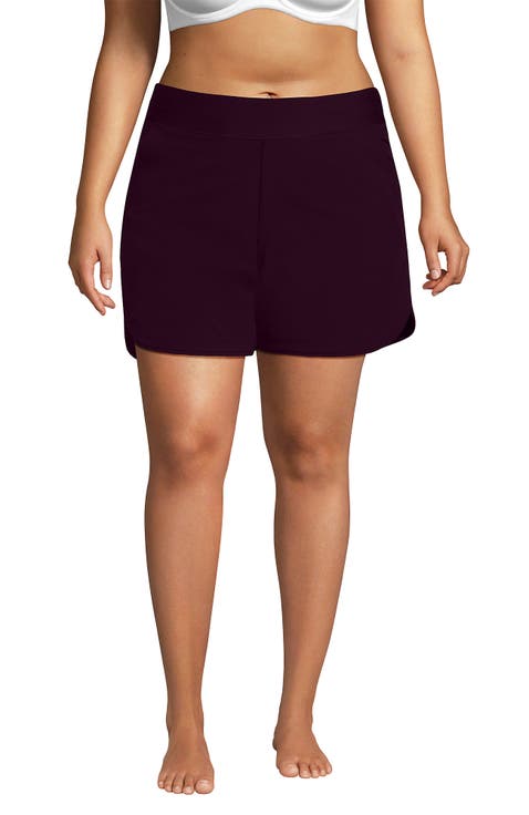 5" Quick Dry Elastic Waist Board Shorts Swim Cover-up Shorts with Panty