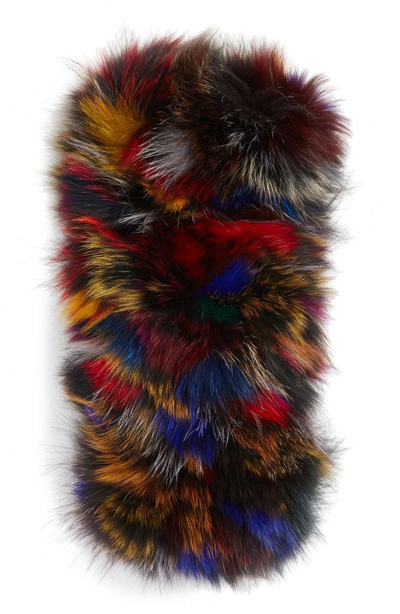 Toria Rose Genuine Fox Fur Infinity Scarf, Alternate, color, 