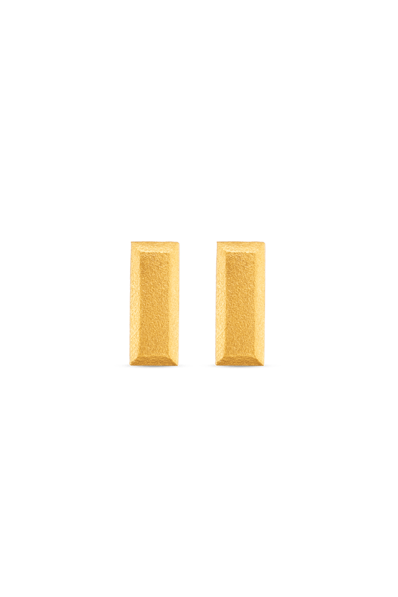 Mini Bullion Bar Stud Earrings, Main, color, Gold 9k