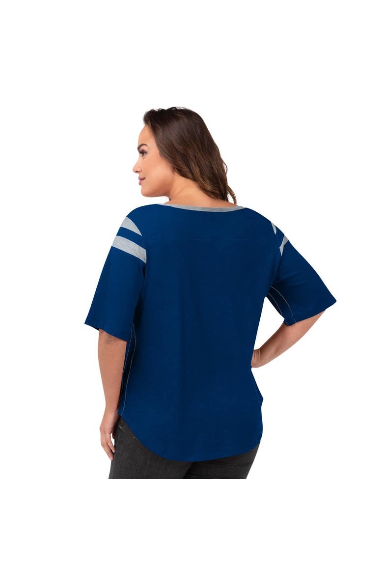 Women's G-III 4Her by Carl Banks Royal Indianapolis Colts Plus Size Linebacker T-Shirt, Alternate, color, Royal