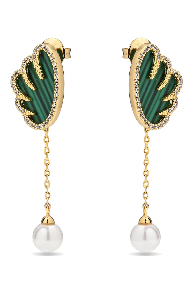 Fluxen 18k Gold Plate Leaf Drop Earrings, Alternate, color, GOLD
