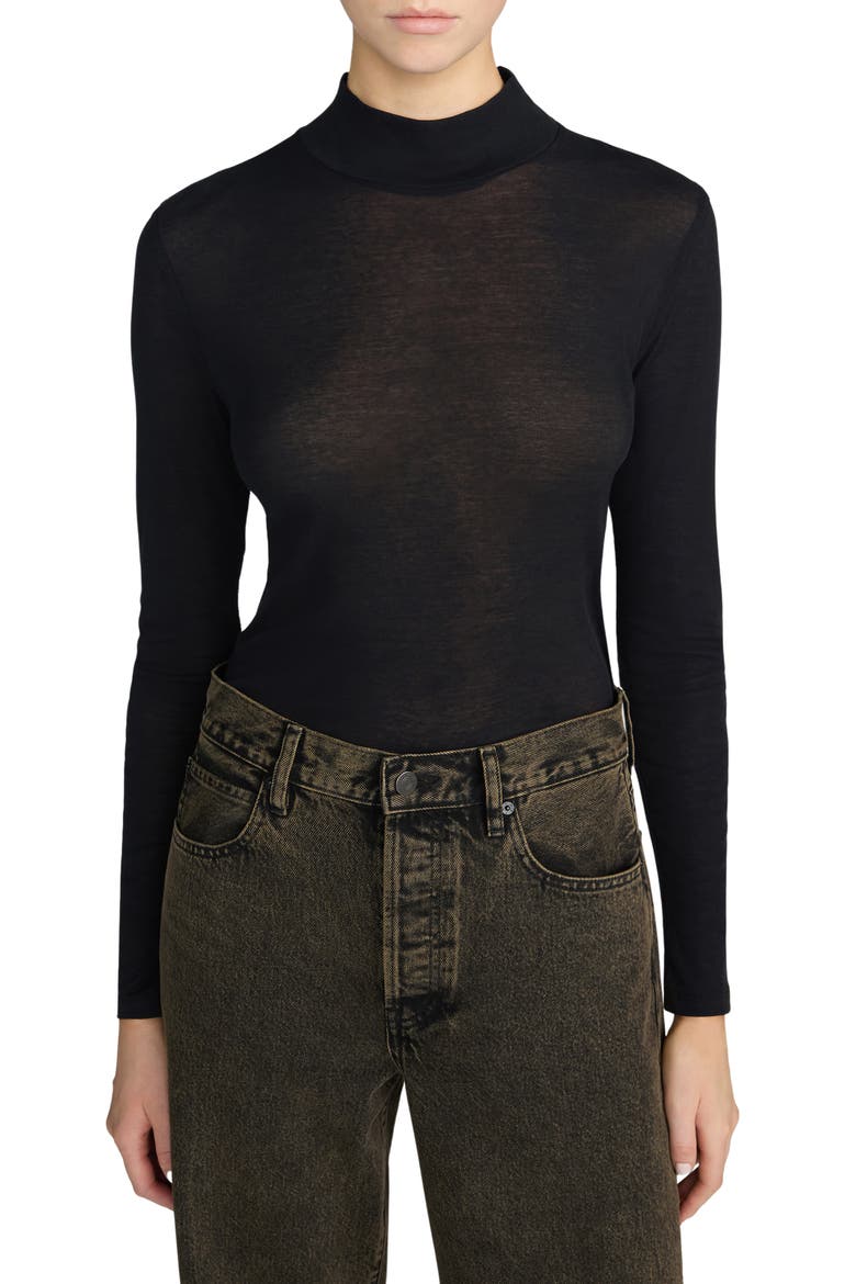 The Shadow Turtleneck Top, Main, color, BLACK