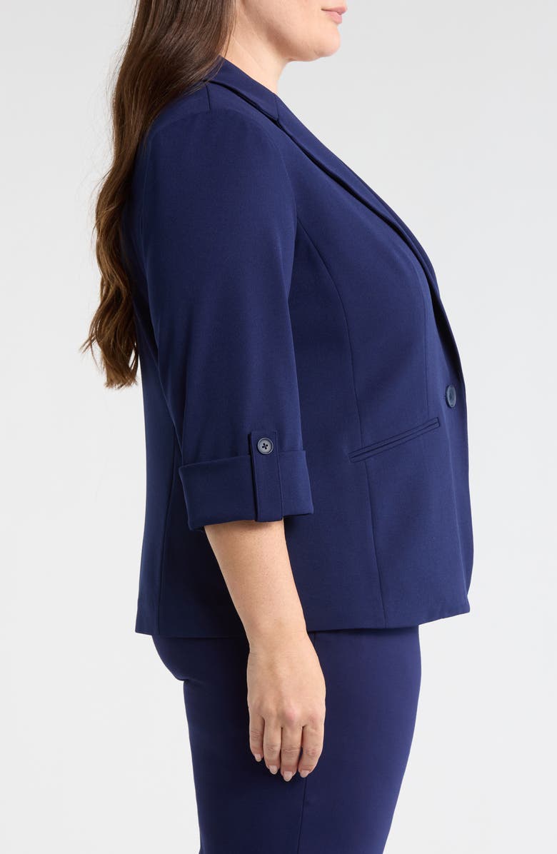 AK ANNE KLEIN Roll-Tab Sleeve Jacket, Alternate, color, Distant Mountain