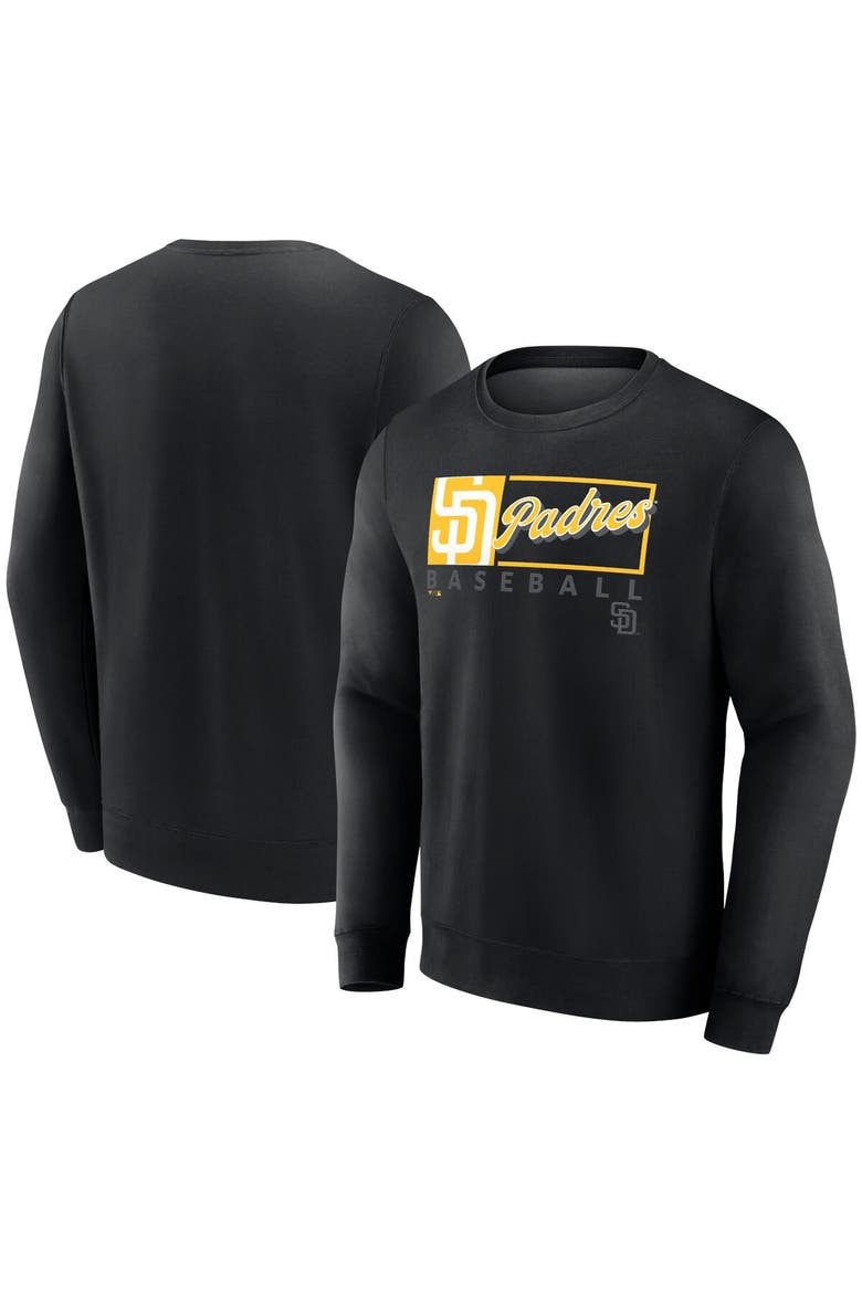 Men's Fanatics Black San Diego Padres Focus Fleece Pullover Sweatshirt, Main, color, Black
