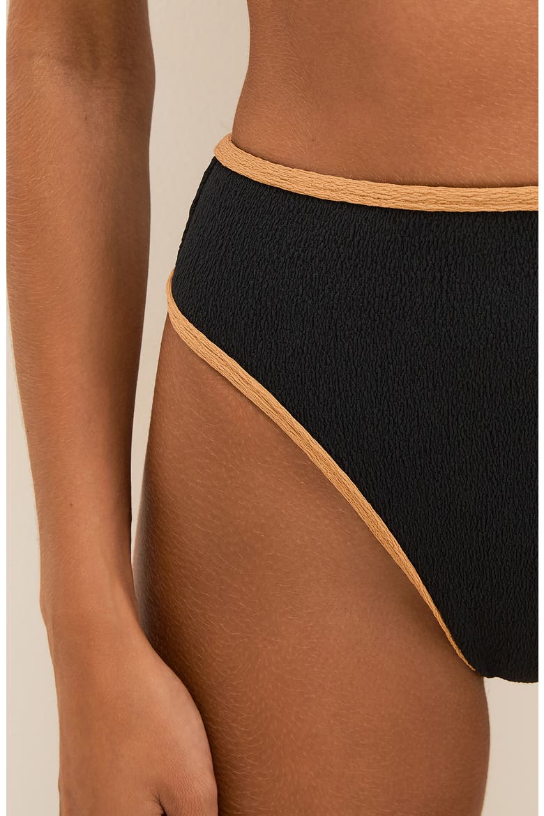 Firenze Lily Gigi High Waist Bikini Bottoms, Alternate, color, BLACK