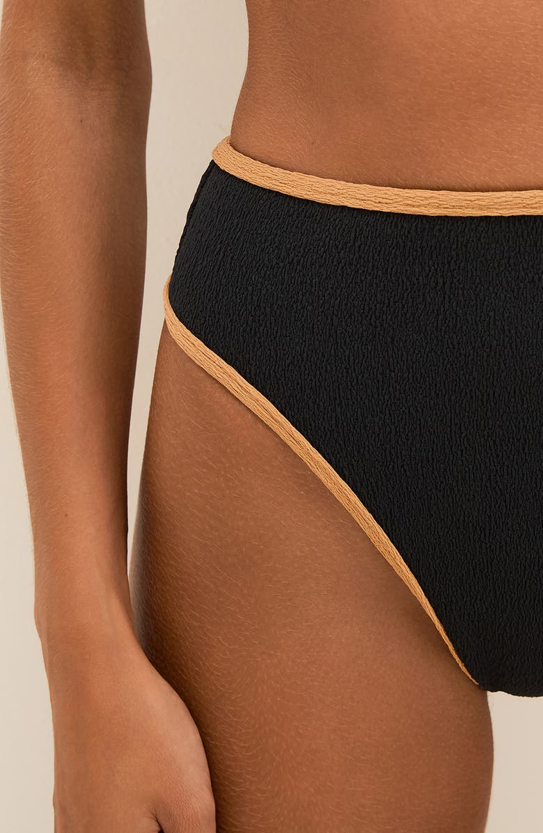 ViX Paula Hermanny Firenze Lily Gigi High Waist Bikini Bottoms, Alternate, color, Black