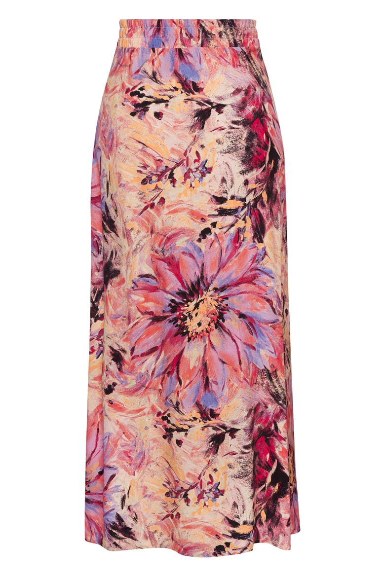 Flowy Floral Maxi Skirt, Alternate, color, Pink-Printed